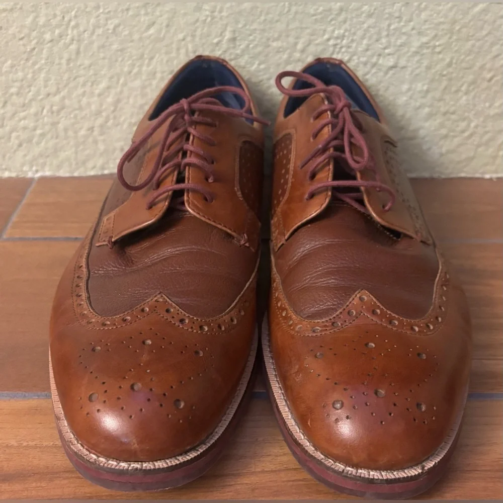 Ted Baker Brown Leather Brogue Oxfords Loafers Shoes Size 11.5